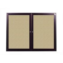 Ghent Outdoor Enclosed Vinyl Bulletin Board Caramel - Color is approximate