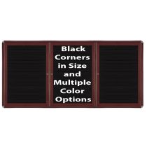2-Door Ovation Letterboard Black - Cherry Wood Look Finish/Black Corners