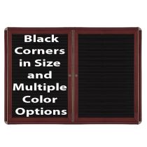 1-Door Ovation Letterboard - Cherry Wood Look Finish/Black Corners