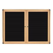 2-Door Ovation Letterboard - Maple Wood Look Finish/Chrome Corners