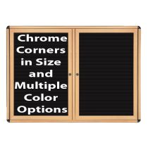 1-Door Ovation Letterboard - Maple Wood Look Finish/Chrome Corners