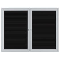 2-Door Satin Aluminum Frame Enclosed Flannel Letterboard