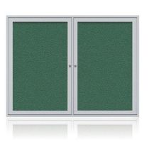 2-Door Satin Aluminum Frame Enclosed Vinyl Tackboard