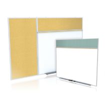 Style A Combination Unit - Porcelain Magnetic Whiteboard and Natural Cork Tackboard