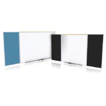 Style C Combination Unit - Porcelain Magnetic Whiteboard and Natural Cork Tackboard