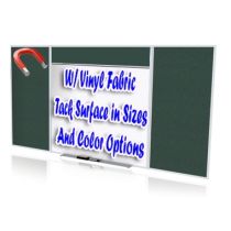 Style E Combination Unit - Porcelain Magnetic Whiteboard and Natural Cork Tackboard