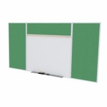 Style E Combination Unit - Porcelain Magnetic Whiteboard and Vinyl Fabric Tackboard
