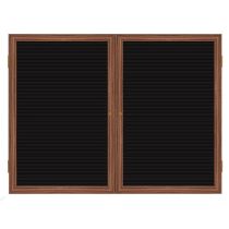 2-Door Wood Frame Cherry Finish Enclosed Flannel Letterboard