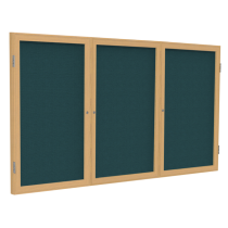 Ghent Wood Frame Oak Finish Enclosed Fabric Tackboard