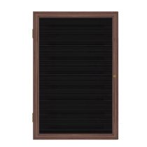 Wood Frame Walnut Finish Enclosed Flannel Letterboard