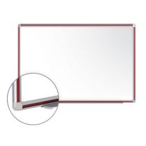 Magnetic Porcelain Whiteboard with DecoAurora Aluminum Frame-Mahogany Trim-4'H x 10'W