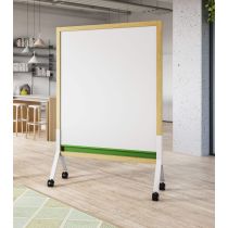 MIX Contemporary Mobile Glassboard-72”H x 36”W-Glass (Side 1) / Cork (Side 2) - Full Height
