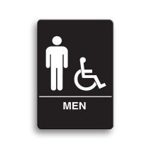 Palmer Fixture Men's ADA Accessible Restroom Sign - Men's Black