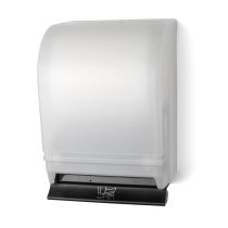 Palmer Fixture TD0215-01 Auto-Transfer Push Bar Roll Towel Dispenser - White Translucent