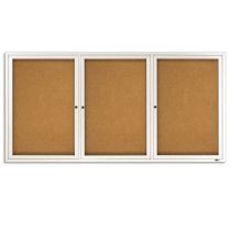 Quartet Enclosed Cork Bulletin Board - 3' x 6' - Aluminum Frame  