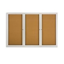 Quartet Enclosed Cork Bulletin Board - 4' x 6' - Aluminum Frame  