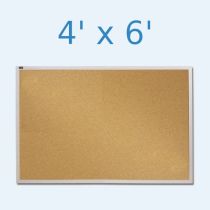 Quartet Natural Cork Bulletin Board - 4' x 6' - Aluminum Frame  