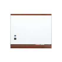 Quartet Platinum Plus Porcelain Whiteboard - 2' x 3' - Mahogany Frame