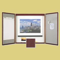 Quartet Premium Conference Cabinet - 4' x 4' - Mahogany
