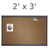 Quartet Prestige Colored Cork Bulletin Board - 2' x 3' - Graphite Frame