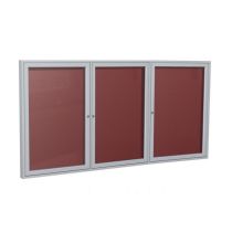 3-Door Satin Aluminum Frame Enclosed Vinyl Letterboard