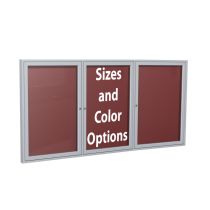 2-Door Satin Aluminum Frame Enclosed Vinyl Letterboard