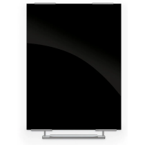 Visionary Magnetic Glass Board with Exo Tray-3'H x 4'W-Black