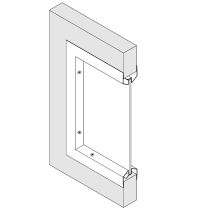 VisionLite Slimline Door Window PAK-12"W x 12"H-Tempered - TEMP-Black