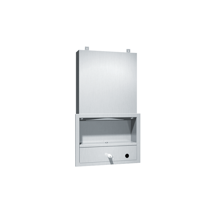 0431 All Purpose Cabinet (Concealed Body For Mounting Behind Mirrors) - Shelves, Towel, Soap Dispenser - Recessed