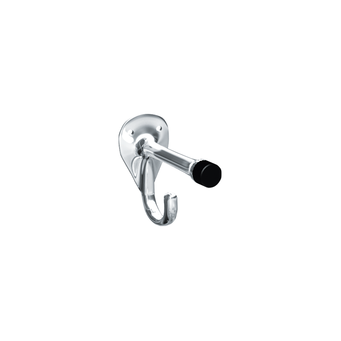  0714 COAT HOOK AND BUMPER – CHROME PLATED BRASS – SURFACE MOUNTED