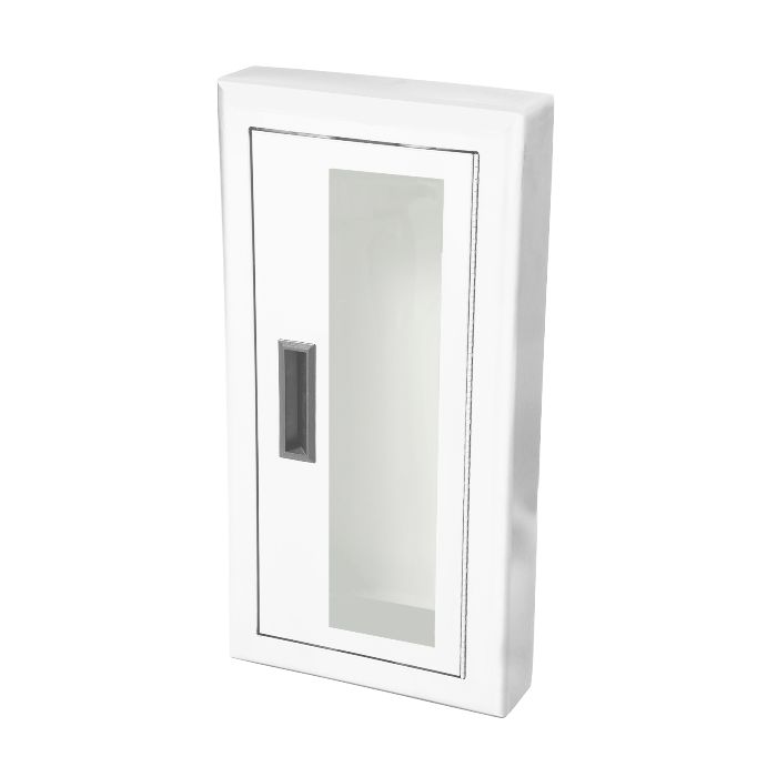 1012F17 Ambassador Steel FE Cabinet, 4" Rolled with Tempered Glass and Flush Pull