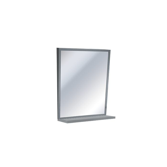 American Specialties 0537 Series Fixed Tilt Mirror With Shelf, Variable Sizes-16" x 30"