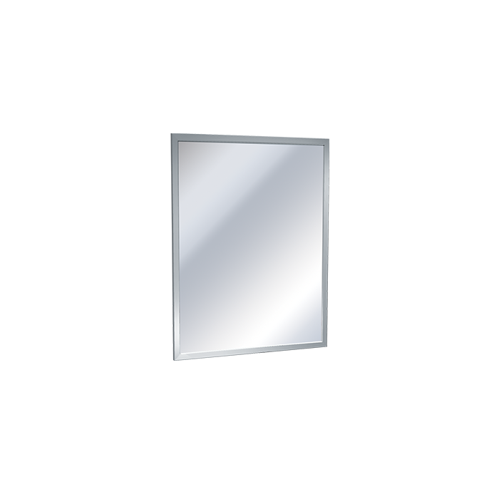 American Specialties 0600 Series Stainless Steel Inter-Lok Angle Frame - Plate Glass Mirror, Variable Sizes