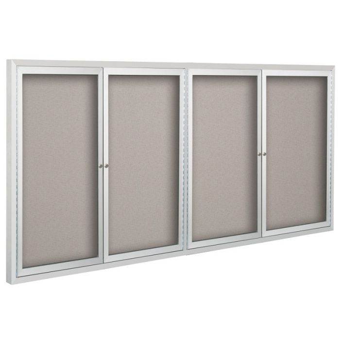 Best Rite Deluxe Bulletin Board Cabinet - 4' x 10' - 4 Hinged Doors  