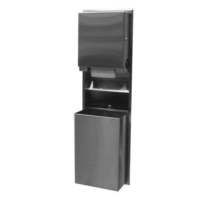 Bobrick 39617 Recessed Convertible Paper Towel Dispenser/Waste Receptacle