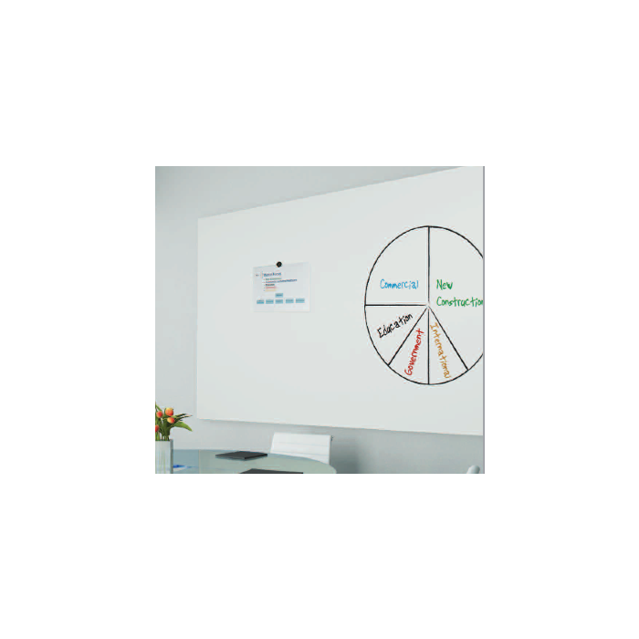 Claridge Magnetic Glass Markerboard Invisi-Mount - Quickship-2' X 3' - Brilliant White  