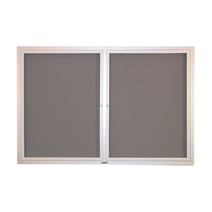 Claridge Products Contemporary Bulletin Board Cabinet 20XX - Shown with hinged doors