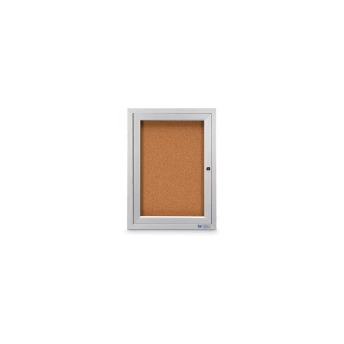 Enclosed Single Door-Illuminated-Corkboard-Outdoor by United Visual-24"W x 36"H