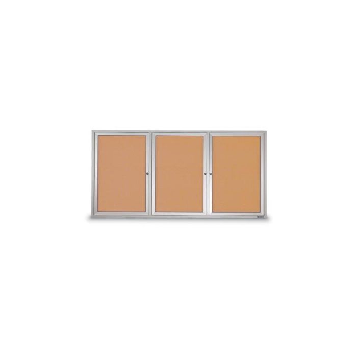 Enclosed Triple Door-Illuminated-Corkboard-Outdoors-72"W x 36"H