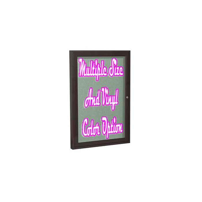 1-Door Bronze Aluminum Frame Enclosed Vinyl Tackboard