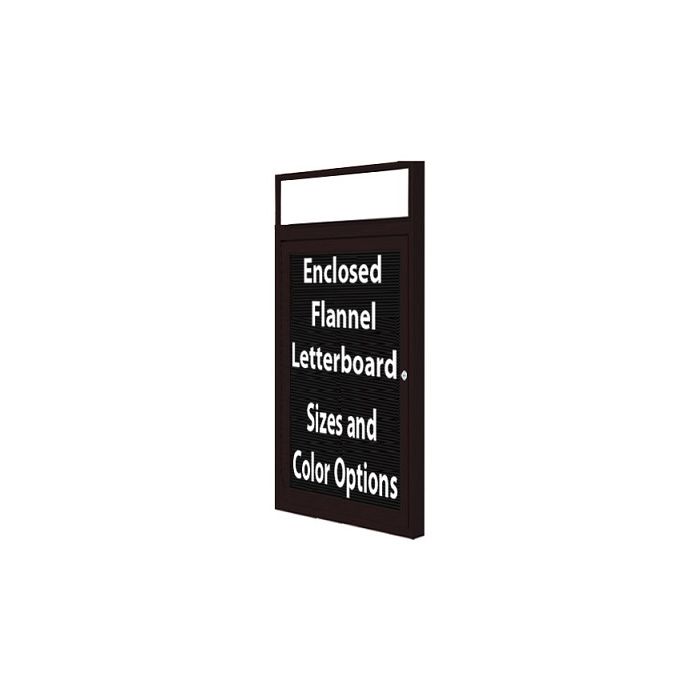 1-Door Bronze Aluminum Frame w/ Headliner Enclosed Vinyl Letterboard