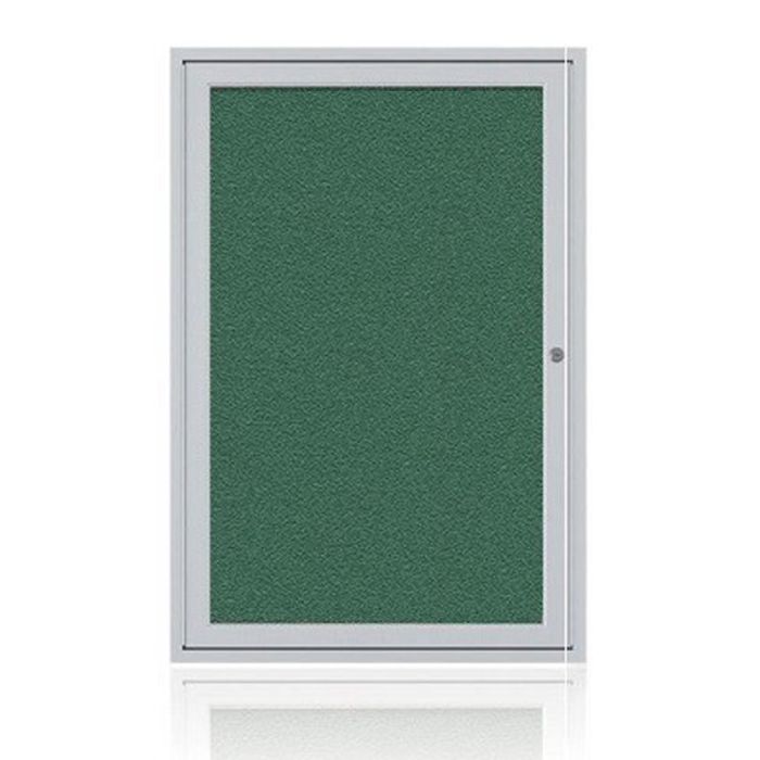 1-Door Satin Aluminum Frame Enclosed Vinyl Tackboard