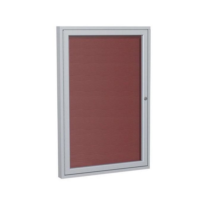 1-Door Satin Aluminum Frame Enclosed Vinyl Tackboard