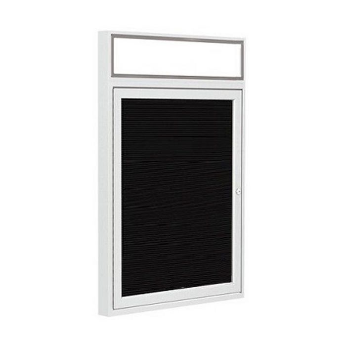 1-Door Satin Aluminum Frame w/ Illuminated Headliner Enclosed Flannel Letterboard