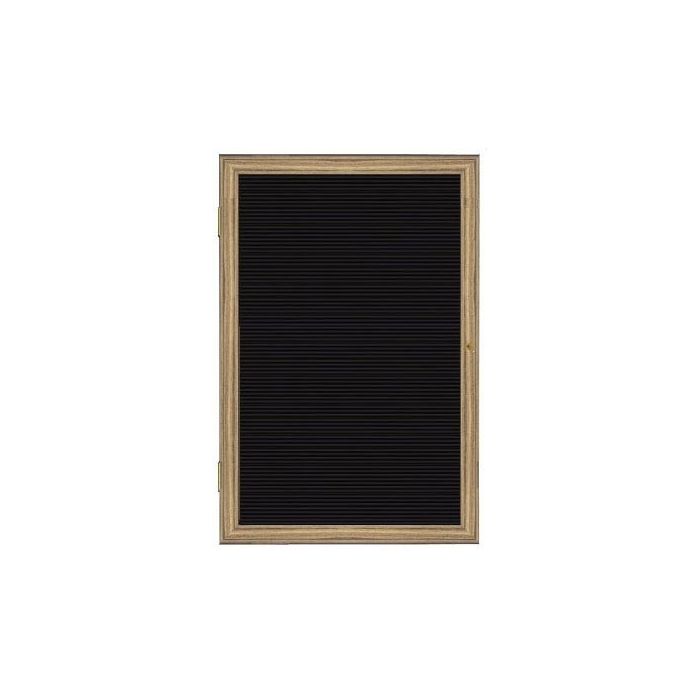 Wood Frame Oak Finish Enclosed Flannel Letterboard
