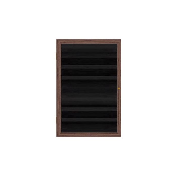 Wood Frame Walnut Finish Enclosed Flannel Letterboard