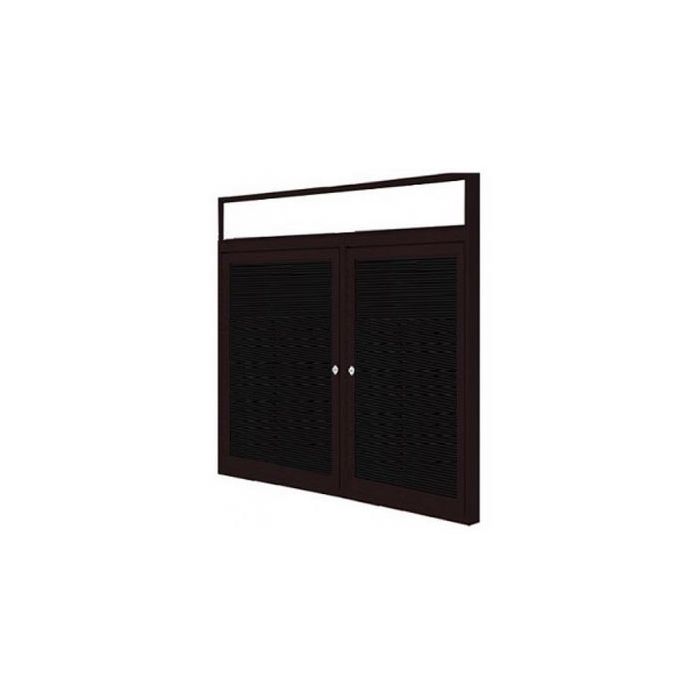 2-Door Bronze Aluminum Frame w/ Headliner Enclosed Flannel Letterboard