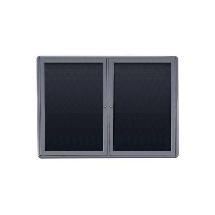 2-Door Ovation Tackboard - Gray Frame