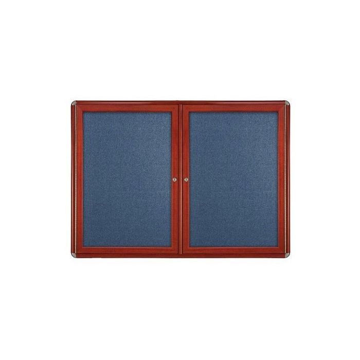 2-Door Ovation Tackboard - Cherry Wood Look Finish/Chrome Corners