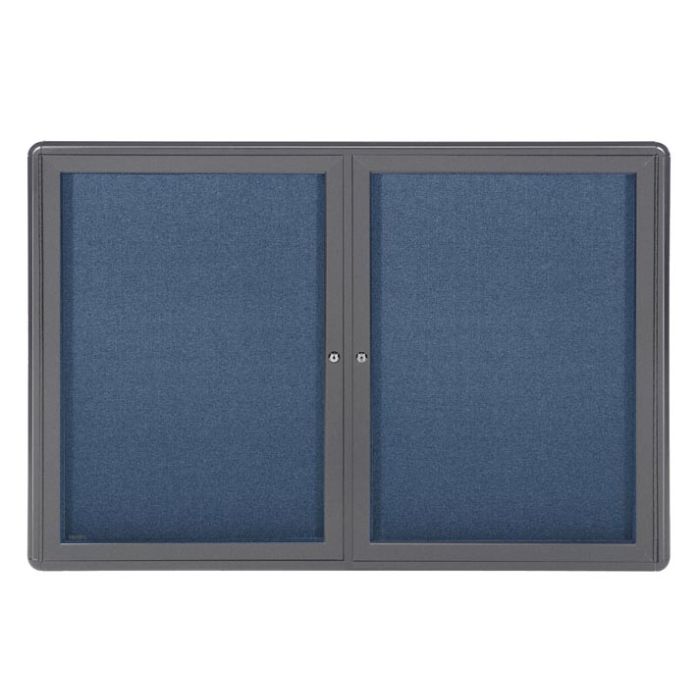 2-Door Ovation Tackboard - Gray Frame